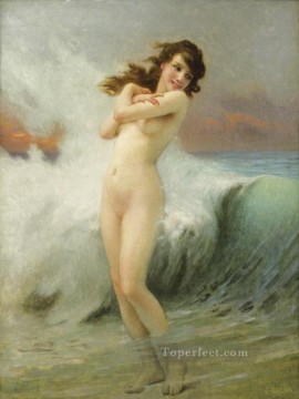 Una ninfa del agua La ola Guillaume Seignac desnudo clásico Pinturas al óleo